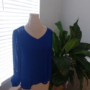 Mine -blue with lace back neck